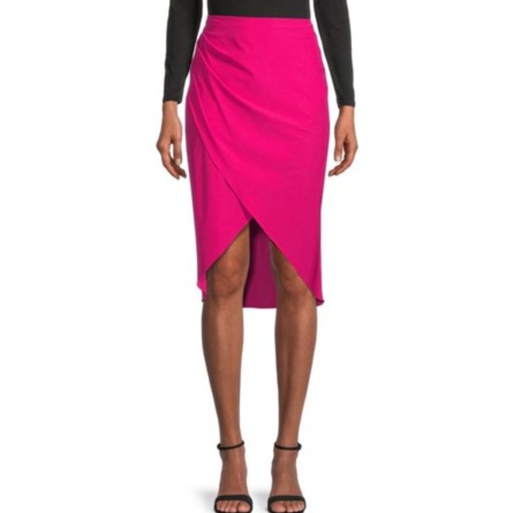 NWT MICHAEL KORS COLLECTION Wrap-Style Cover-Up Skirt | Magenta Wine | Small